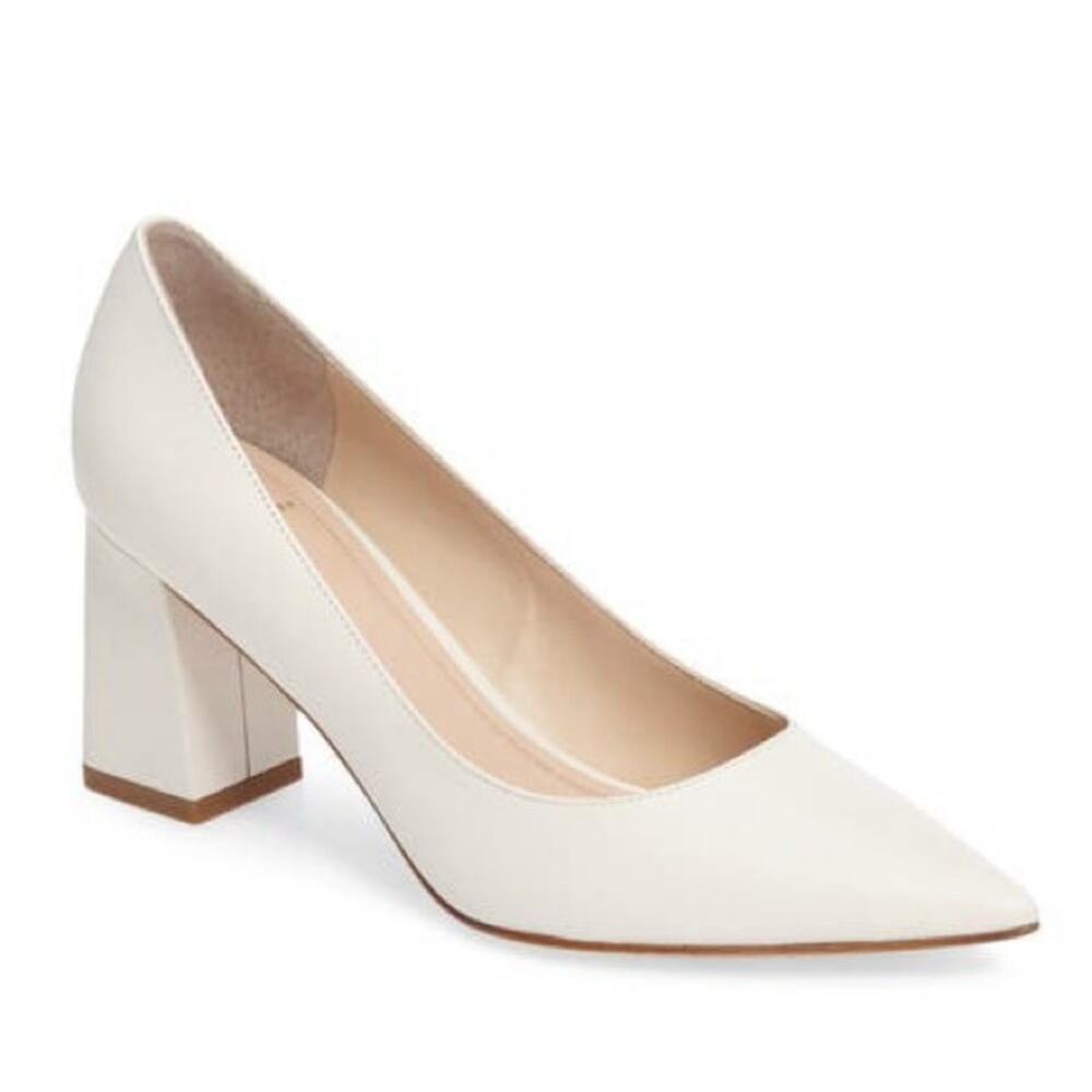 Marc Fisher Cream Zala Block Heel Pumps Size 7